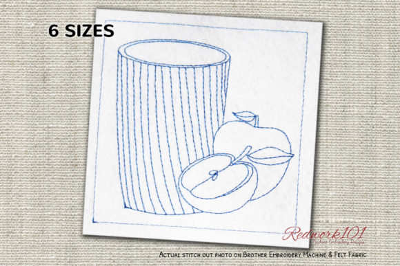 Apple Juice with Glass Lineart Embroidery Review