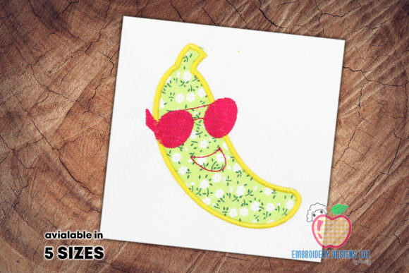 Banana with Pink Sunglasses Applique Review for Seasonal Embroidery