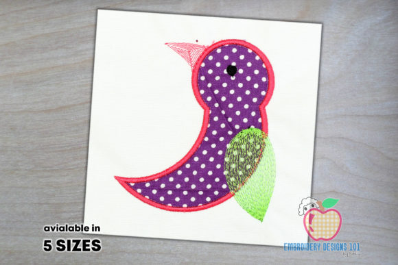 Bird Applique Design for Seasonal Embroidery Projects