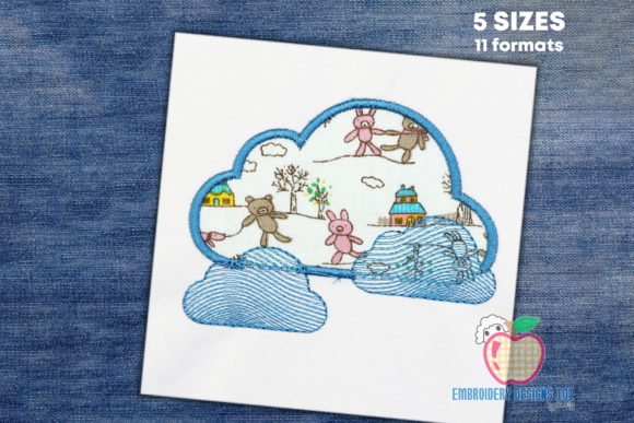 Blue Colored Bright Clouds Embroidery Design Review