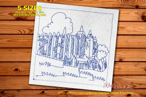 Djenne Town Bluework: A Versatile Embroidery Design for Boutique Projects