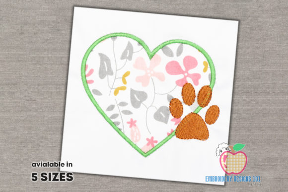Heart with Paw Print Embroidery Design Review