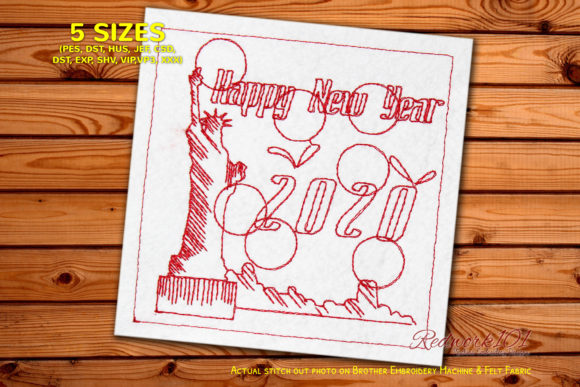 New Year Celebration with Statue of Liberty Embroidery Review
