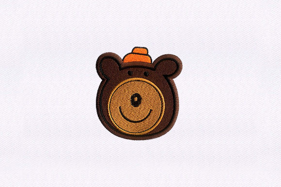 Smiling Bear Face: A Heartwarming Machine Embroidery Design for Personalized Gifts