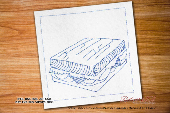 Tasty Sandwich Redwork Design Review for Business Use